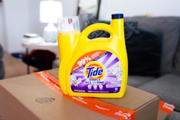 Save $10 on Tide Simply — Get 4 Detergents for $25.50 on Amazon card image